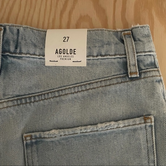 NWT AGOLDE Quinn High Rise Cutoff Denim Miniskirt 27 - Picture 9 of 16
